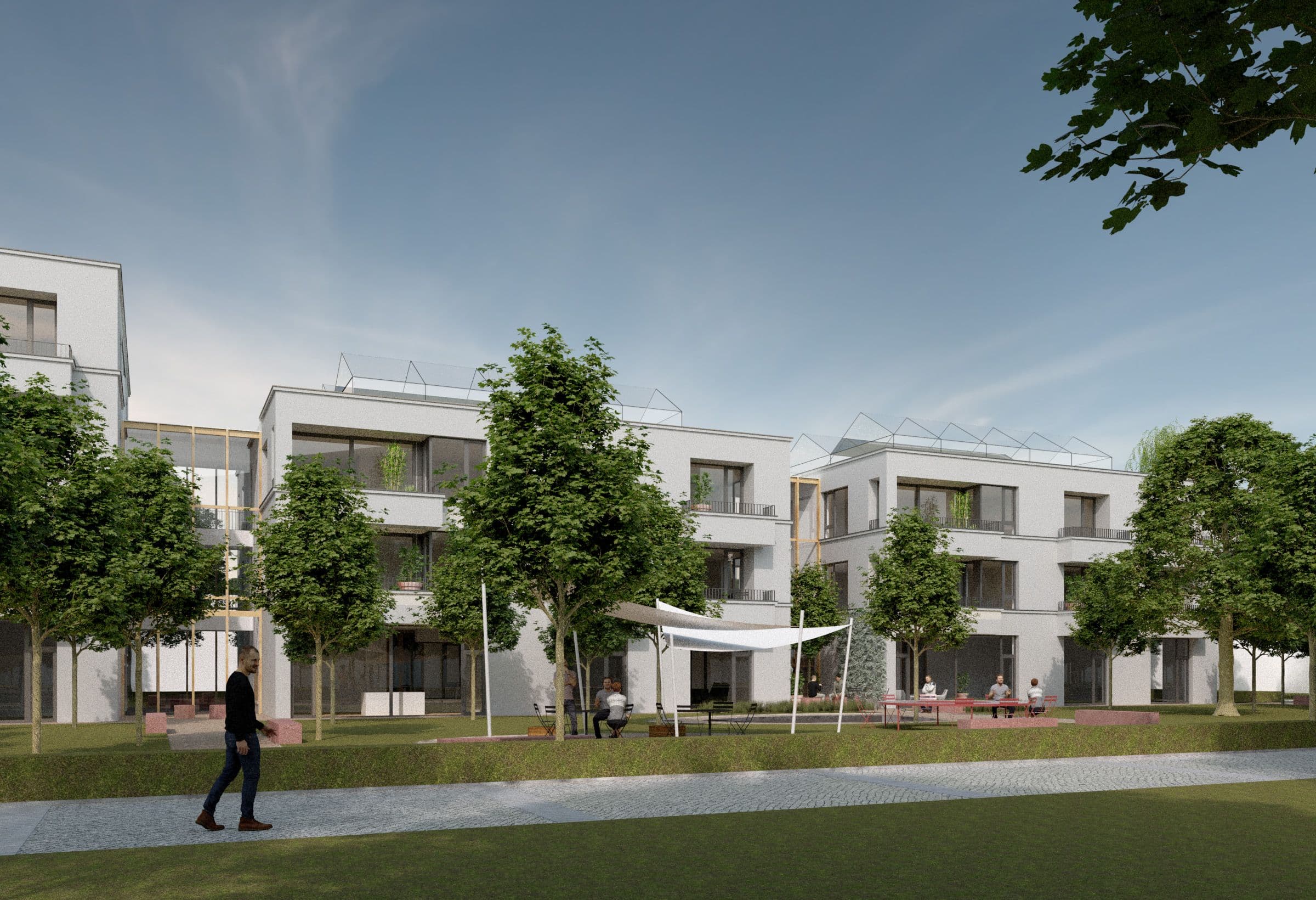 Domov seniorů Hudečkova - pohled ze zahrady