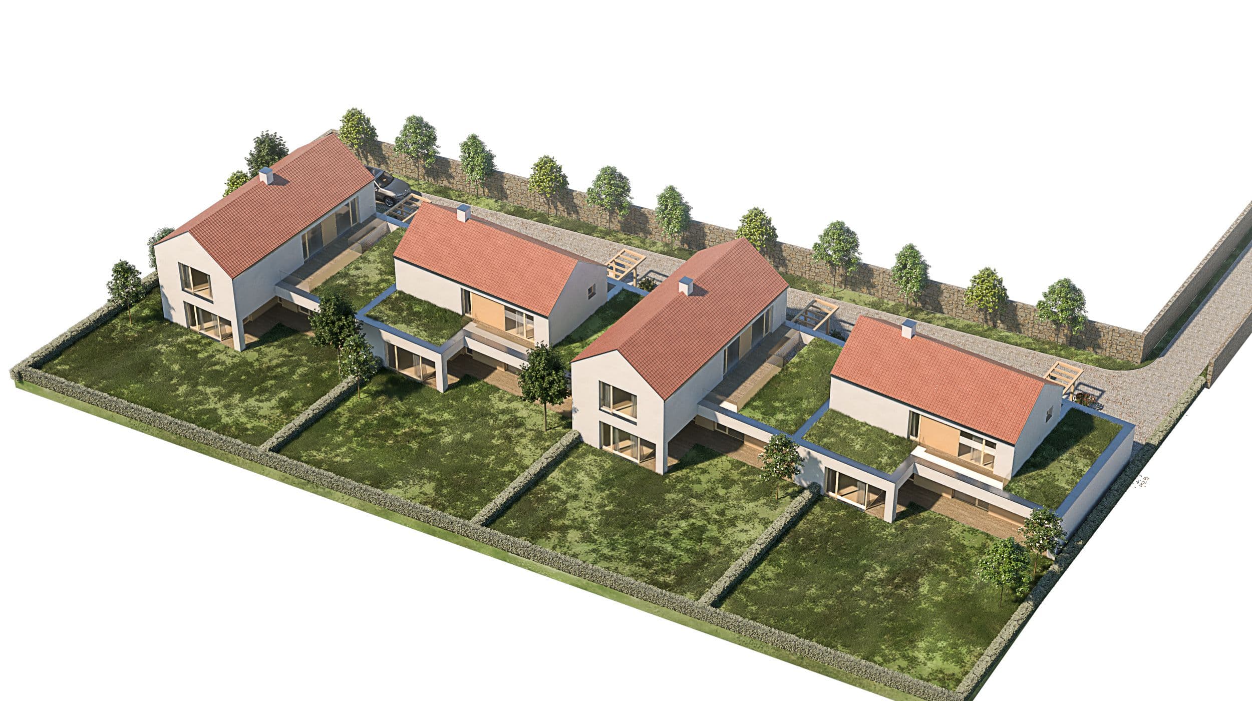 RD Ovčáry - celkový pohled shora