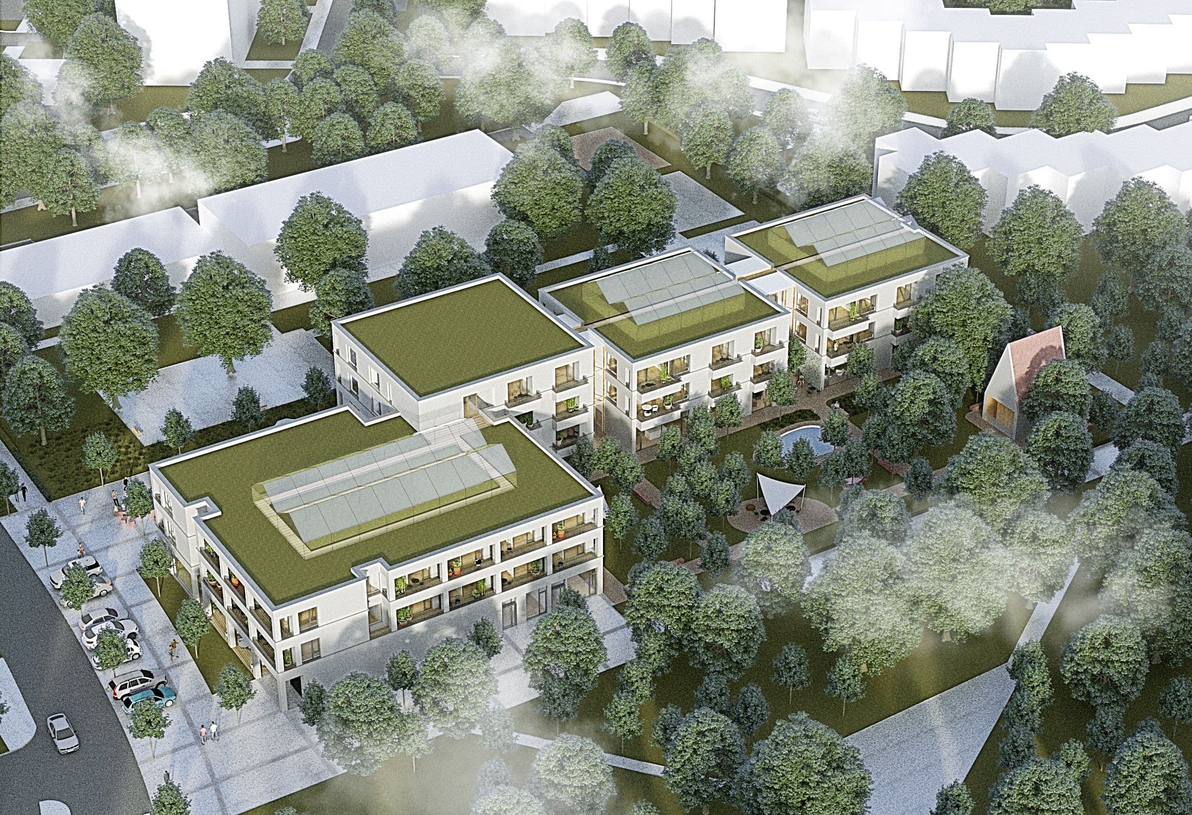 Domov seniorů Hudečkova - pohled shora