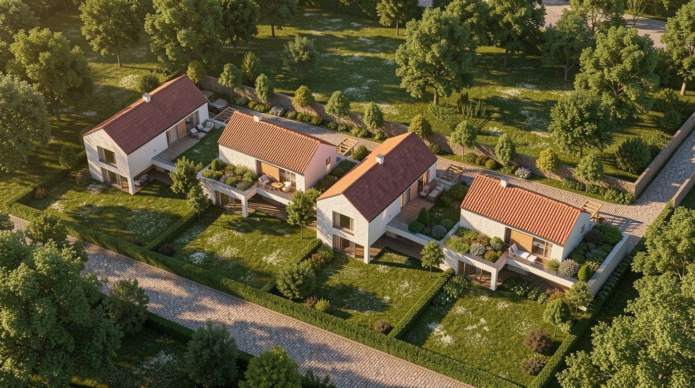 RD Ovčáry - celkový pohled shora