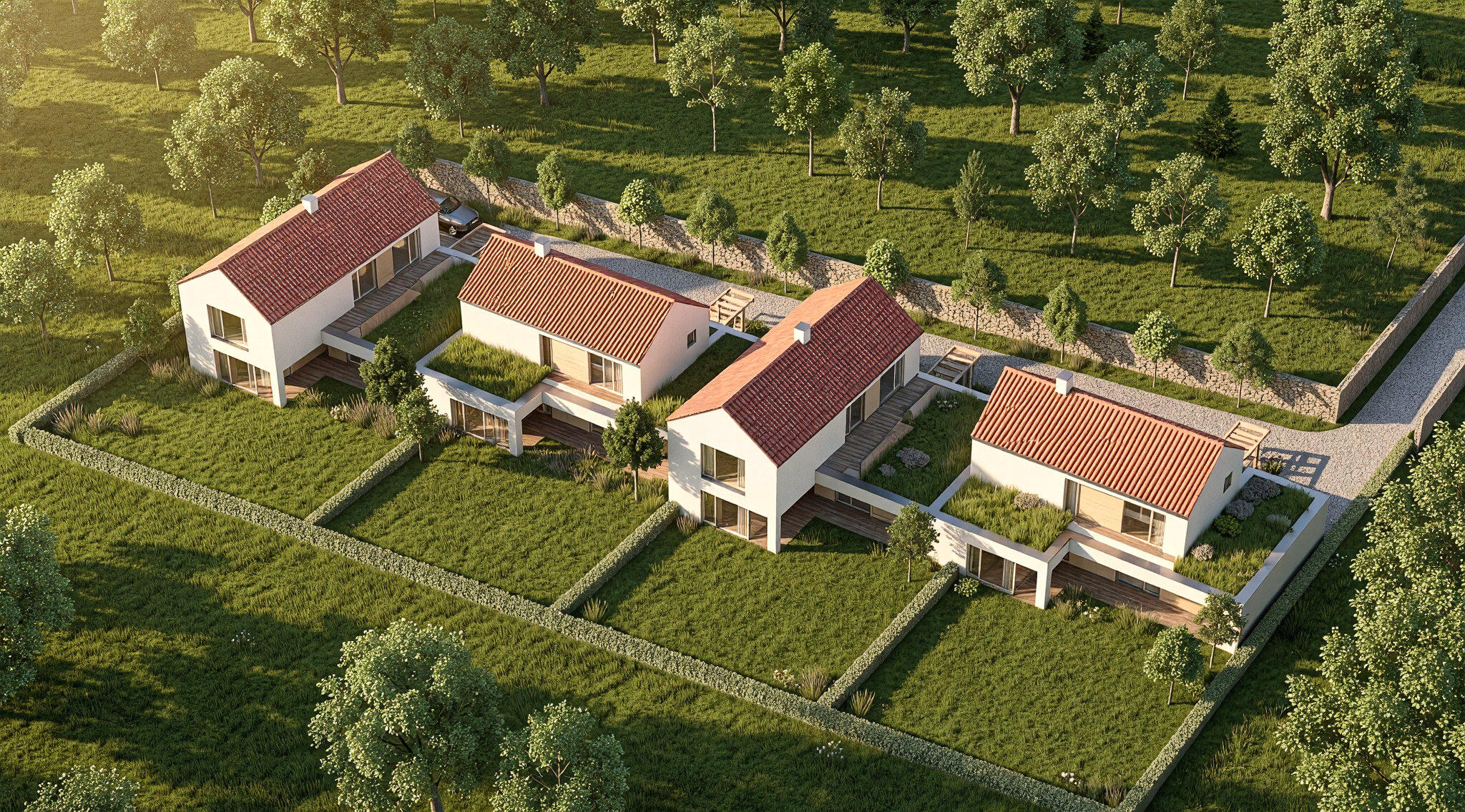 RD Ovčáry - celkový pohled shora